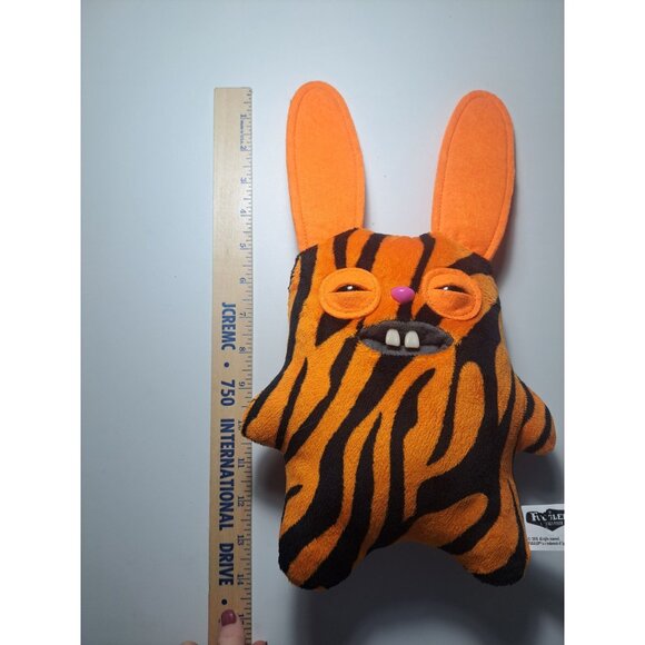 Omagie Budgie Fuggler Rabid Rabbit Plush Toy Tiger/Orange Limited Edition 9" - Picture 6 of 8